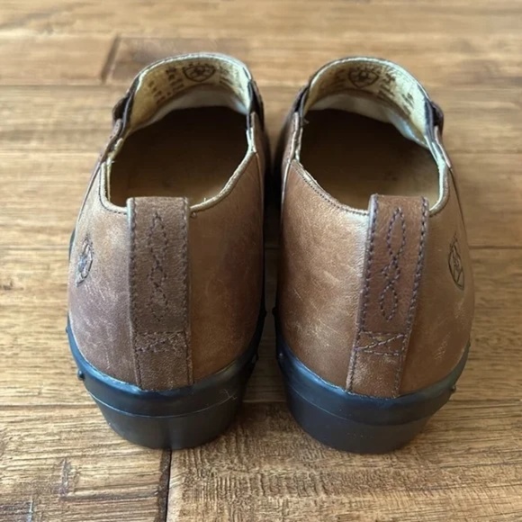Ariat Brown Leather Paddock Clogs Booties Slip On Shoes Western Cowboy Size 8.5 - Picture 9 of 13